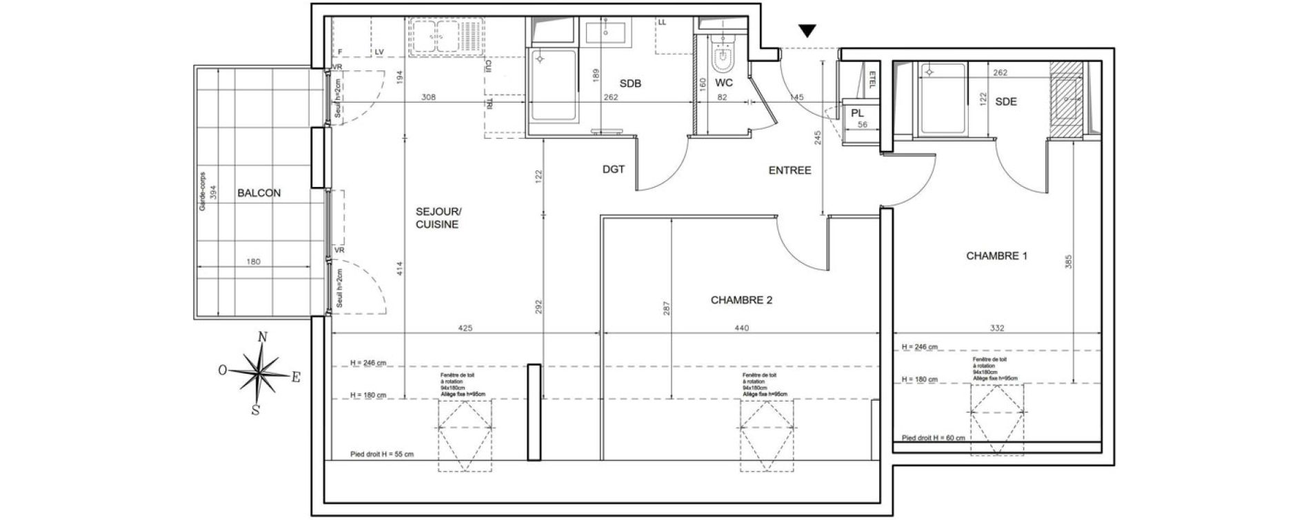 Appartement T3 de 65,87 m2 &agrave; Wolfisheim Centre