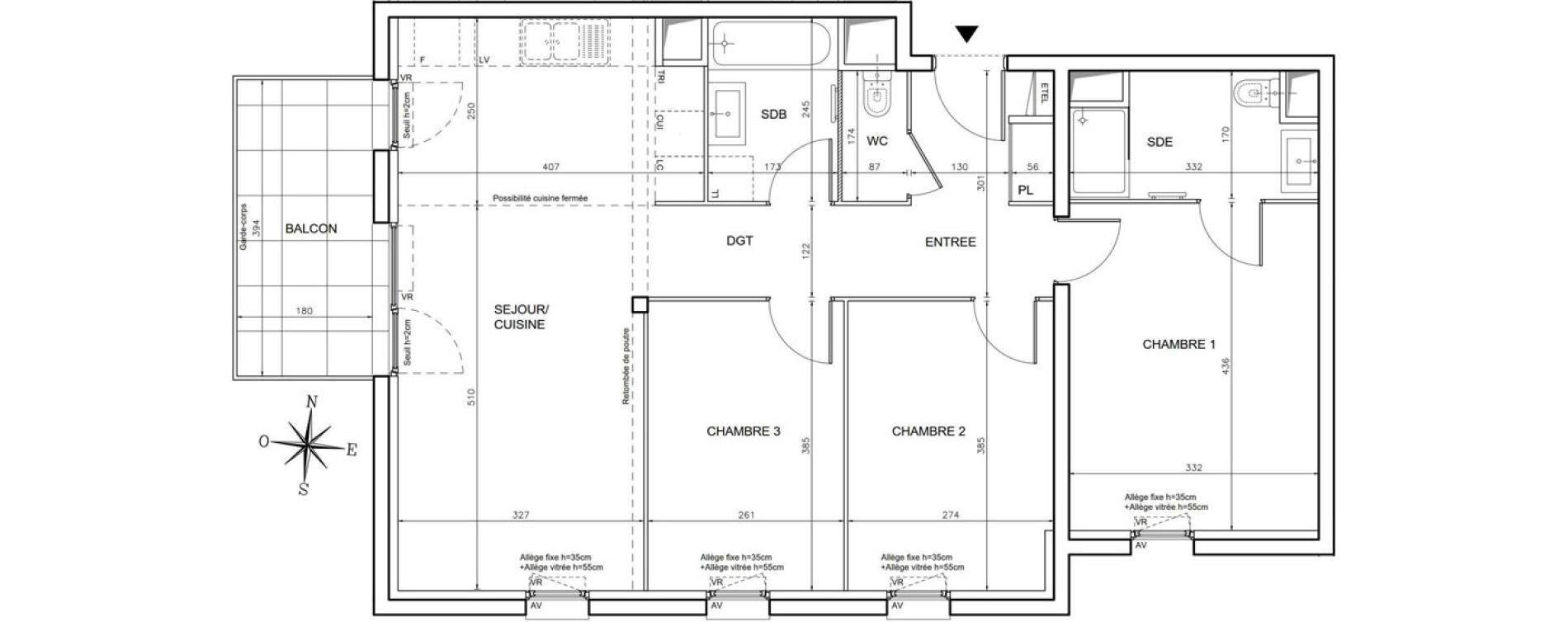 Appartement T4 de 81,96 m2 &agrave; Wolfisheim Centre
