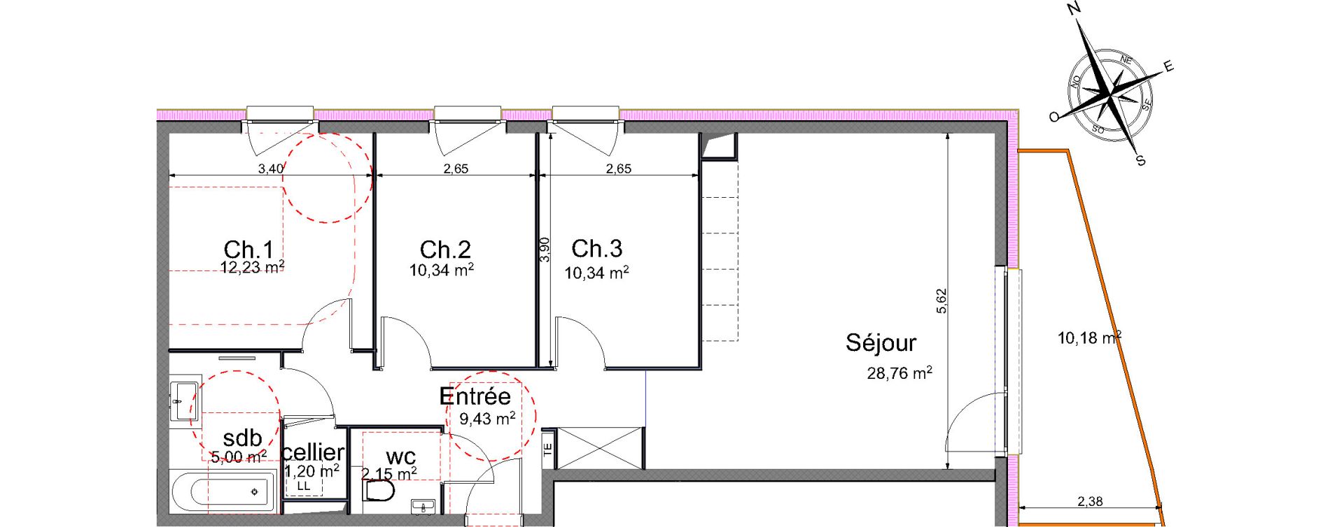 Appartement T4 de 79,45 m2 &agrave; Wolxheim Centre