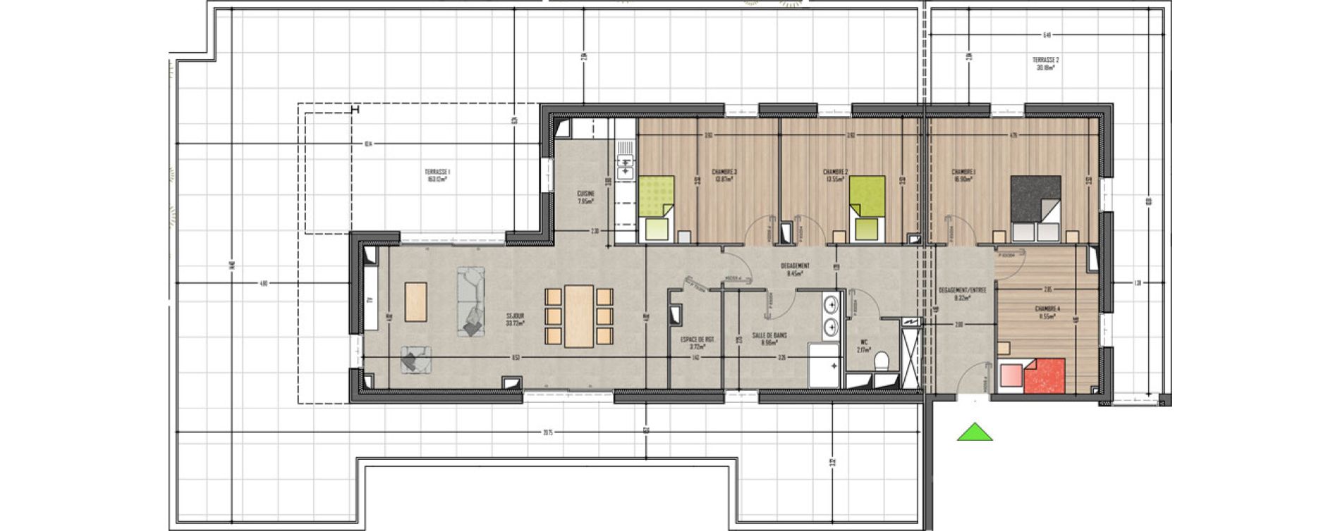 Appartement T5 de 129,16 m2 &agrave; Bartenheim Centre