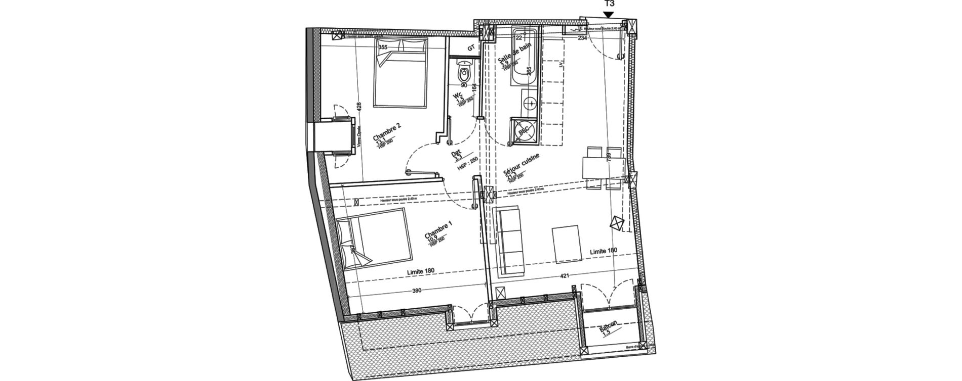 Appartement T3 de 56,48 m2 &agrave; Colmar Centre