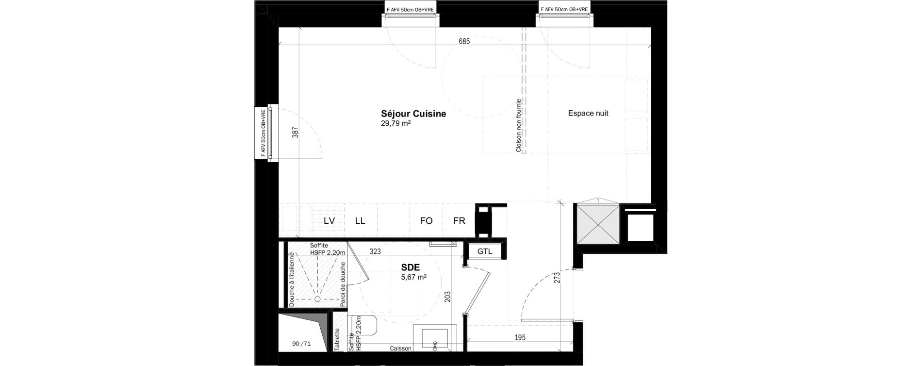 Appartement T1 de 35,46 m2 &agrave; Colmar Centre