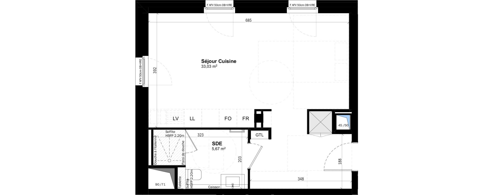 Appartement T1 de 38,70 m2 &agrave; Colmar Centre