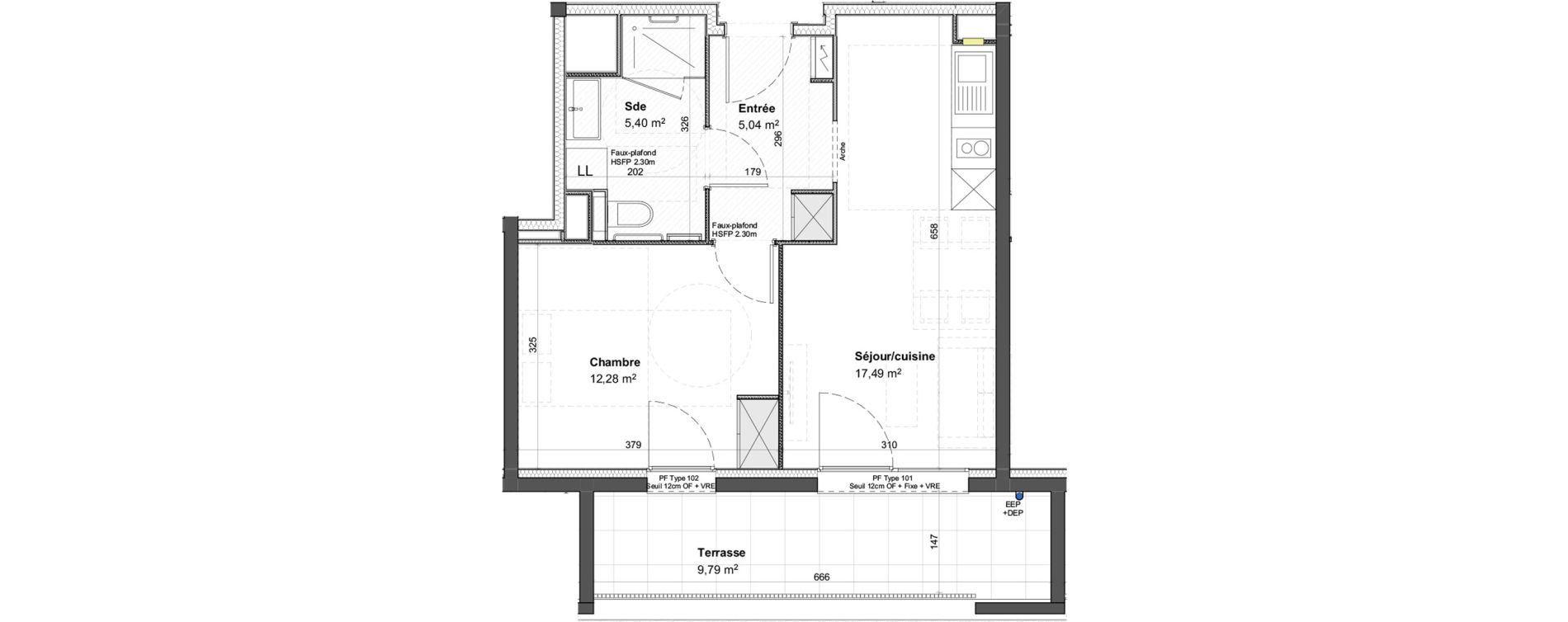 Appartement T2 meubl&eacute; de 40,21 m2 &agrave; Colmar Centre