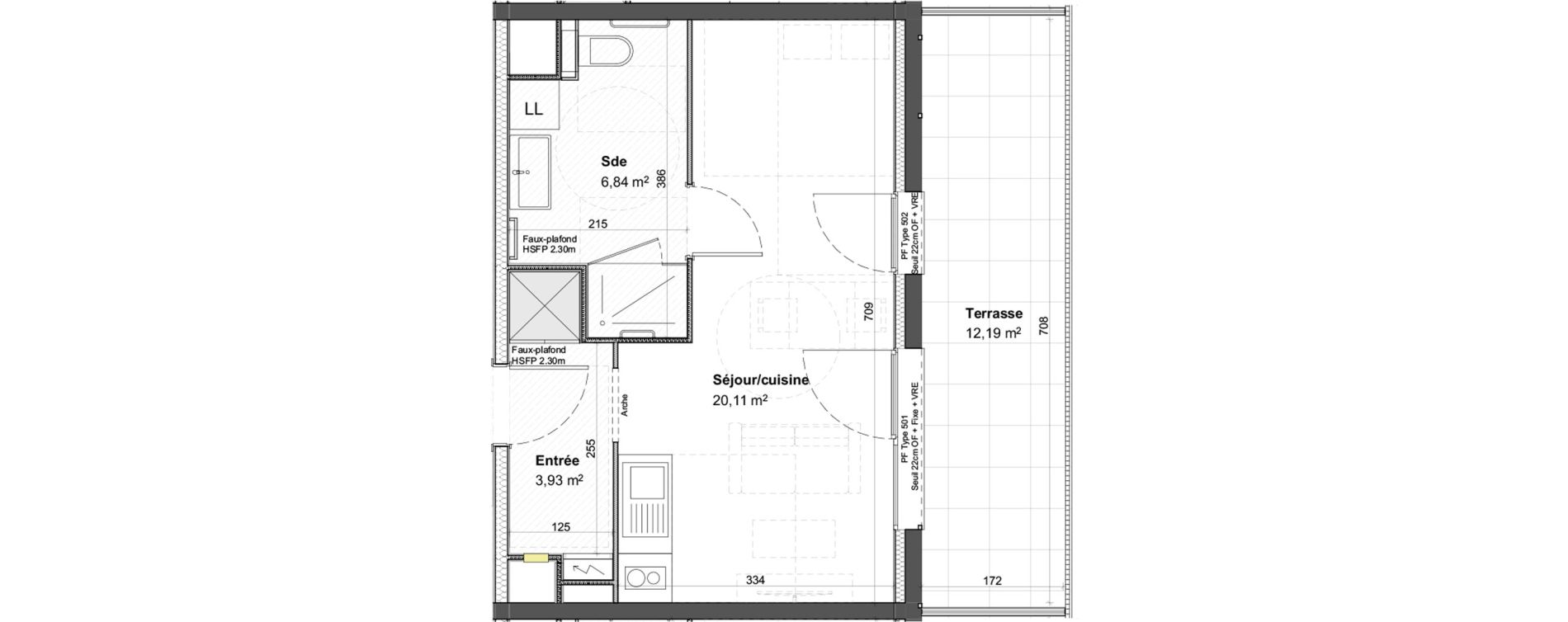 Appartement T1 meubl&eacute; de 30,88 m2 &agrave; Colmar Centre