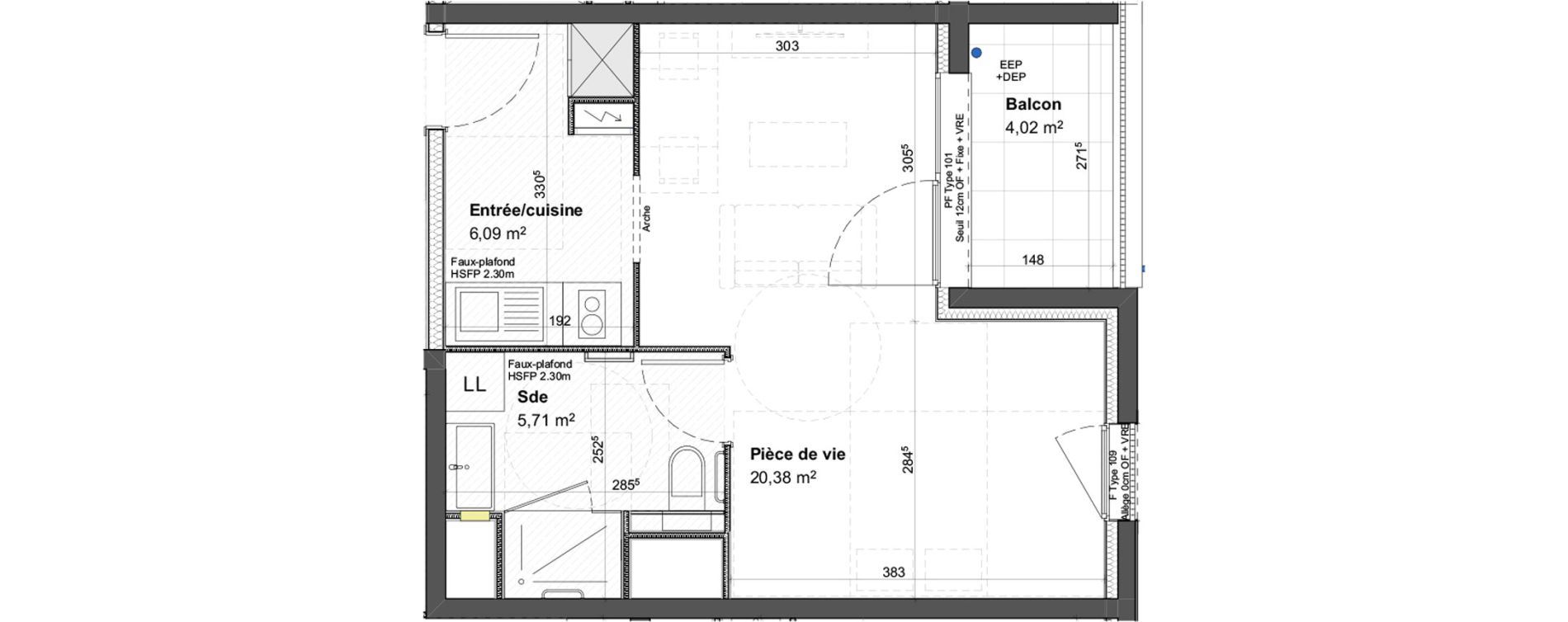 Appartement T1 meubl&eacute; de 32,18 m2 &agrave; Colmar Centre