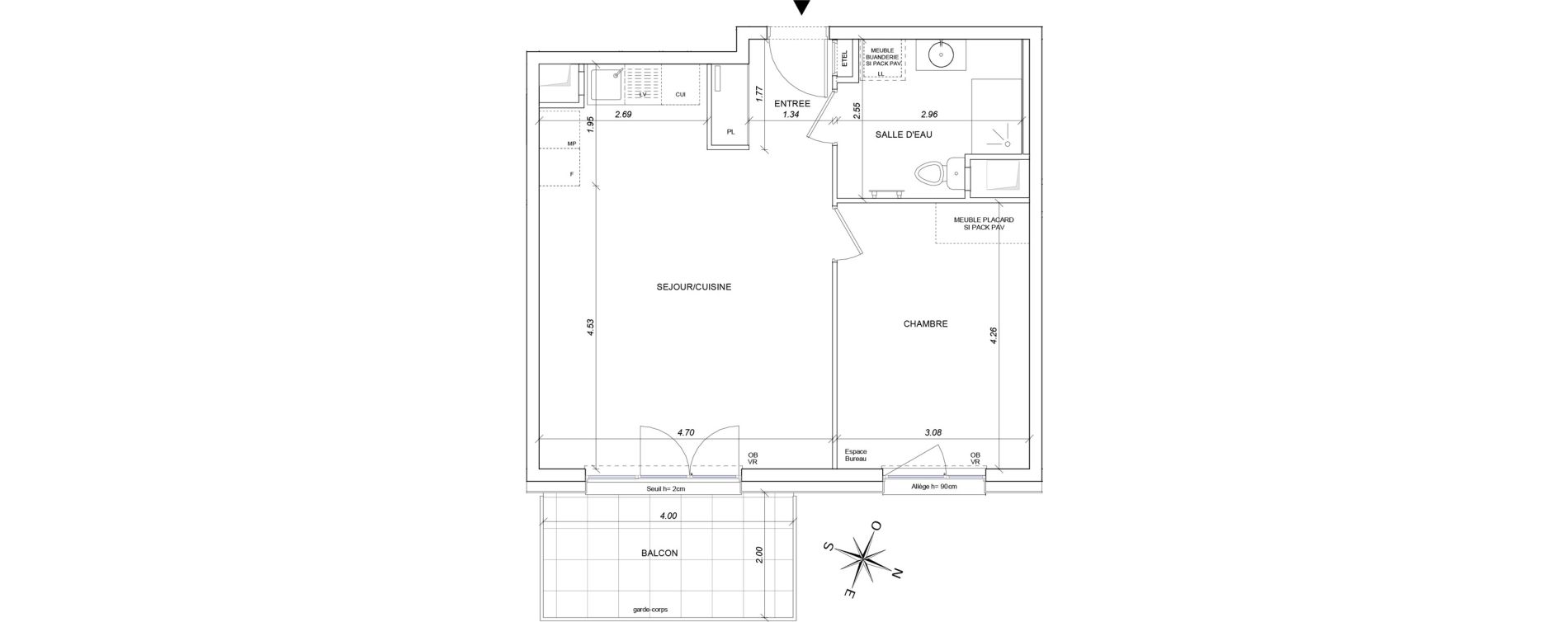 Appartement T2 de 50,15 m2 &agrave; Ensisheim Centre
