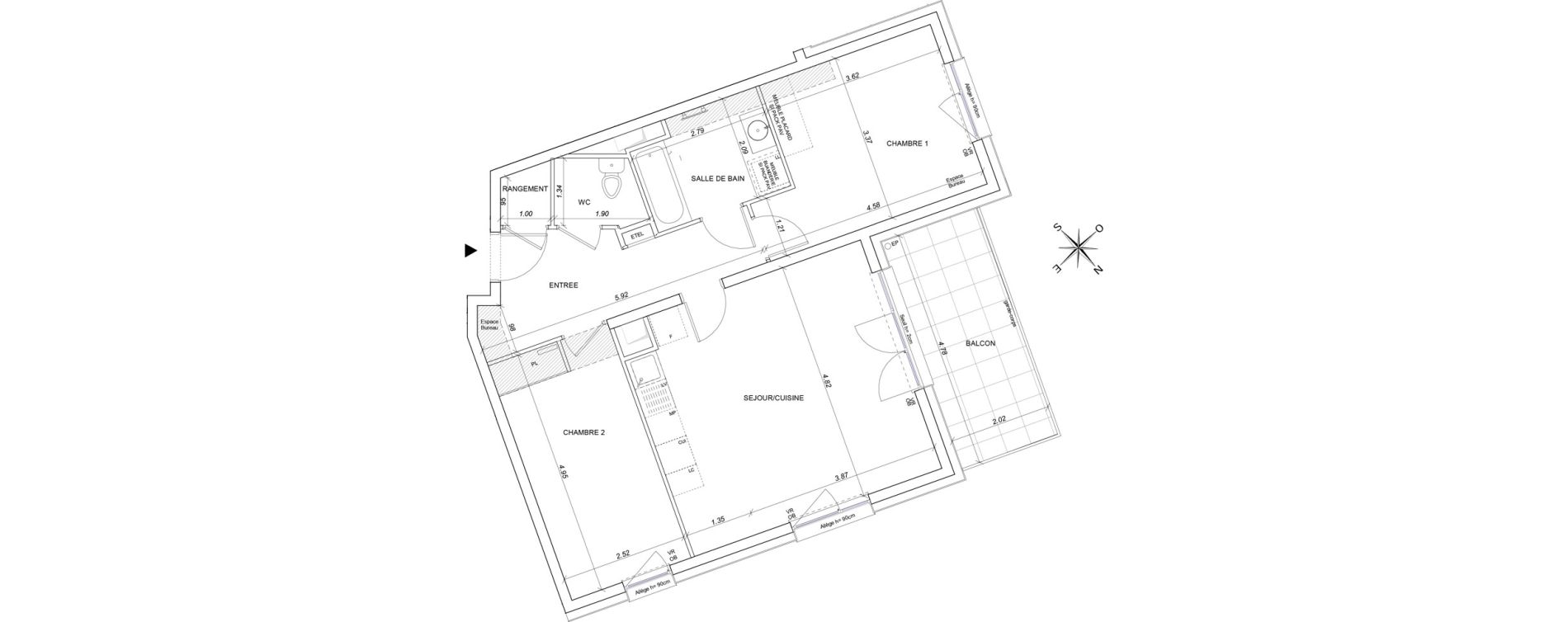 Appartement T3 de 68,32 m2 &agrave; Ensisheim Centre