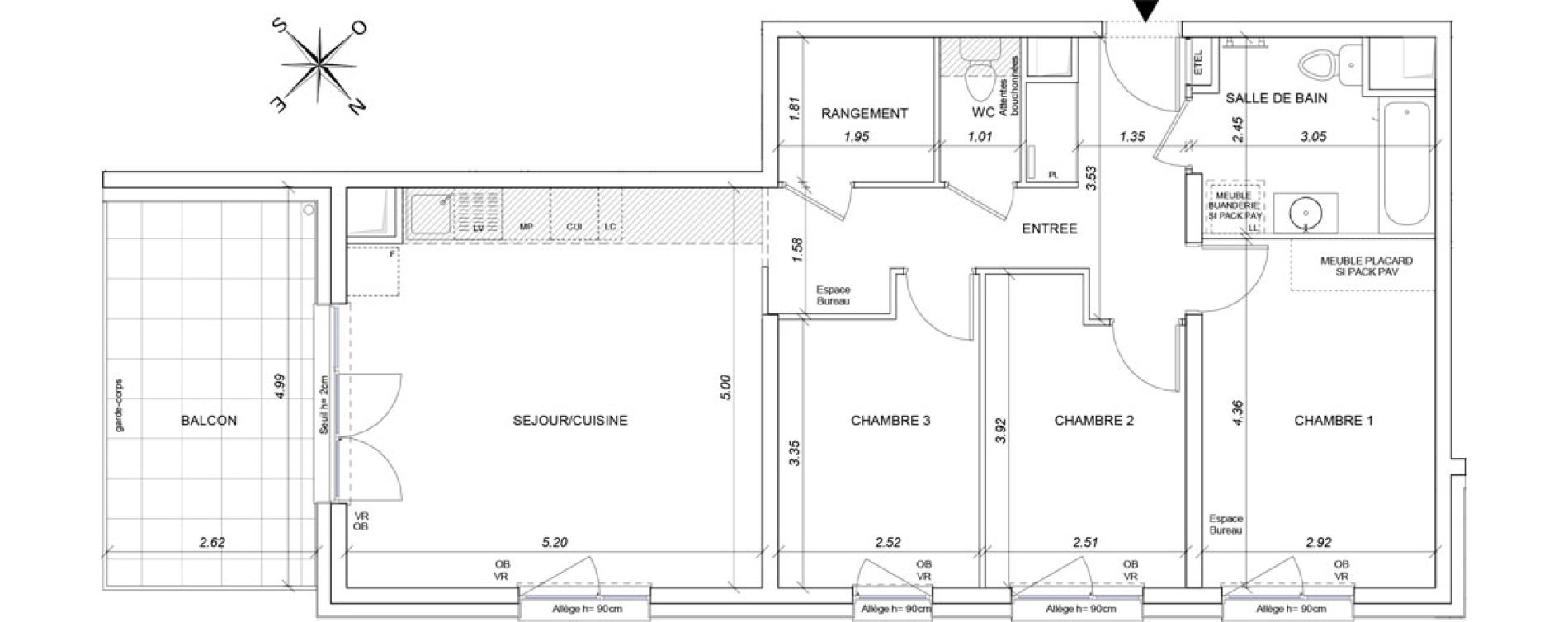 Appartement T4 de 78,46 m2 &agrave; Ensisheim Centre