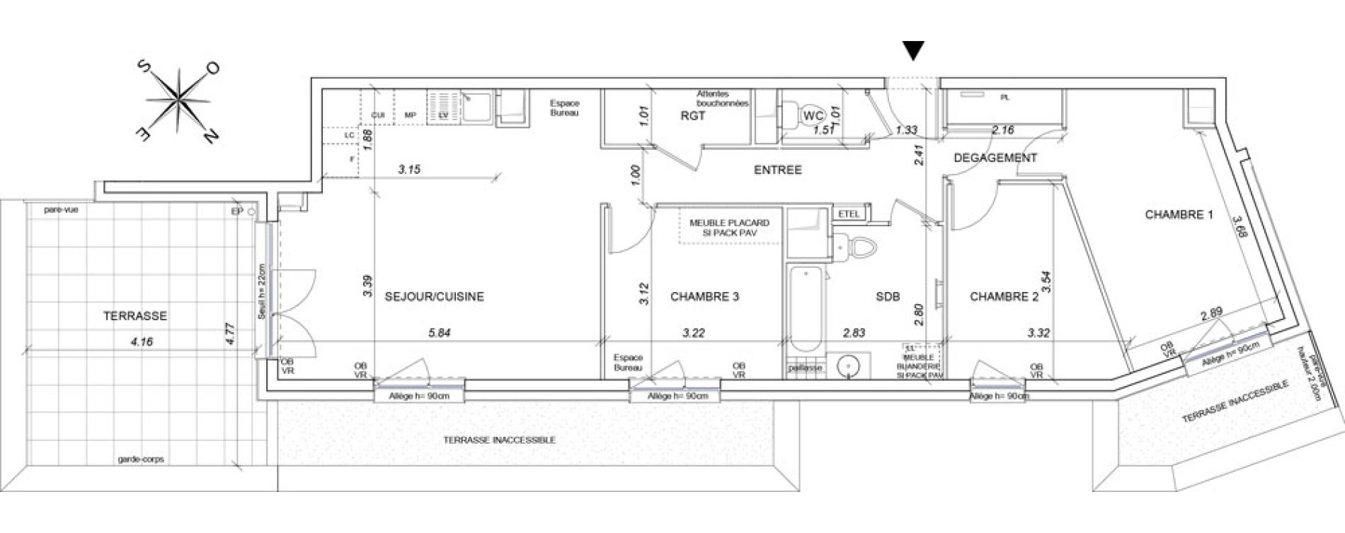 Appartement T4 de 84,90 m2 &agrave; Ensisheim Centre