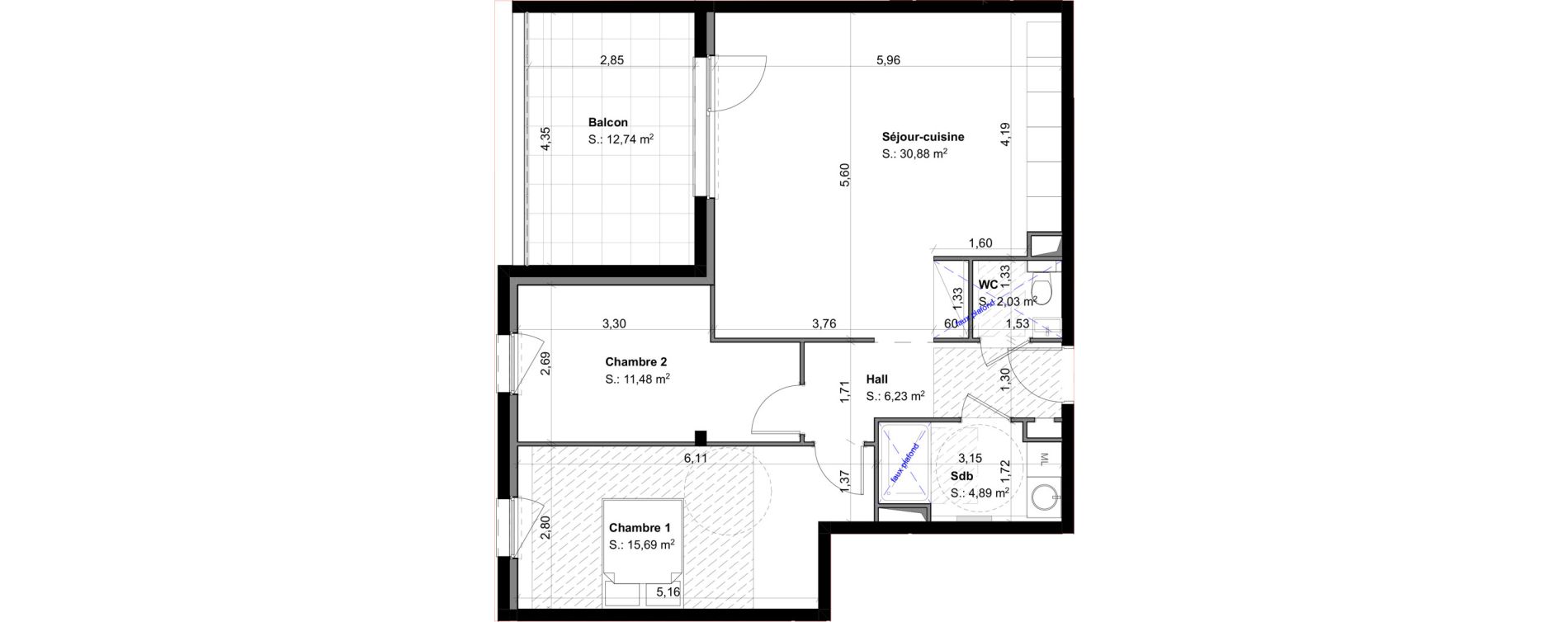 Appartement T3 de 71,20 m2 &agrave; Habsheim Centre