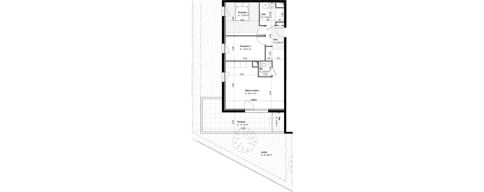 Appartement T3 de 62,44 m2 &agrave; Habsheim Centre