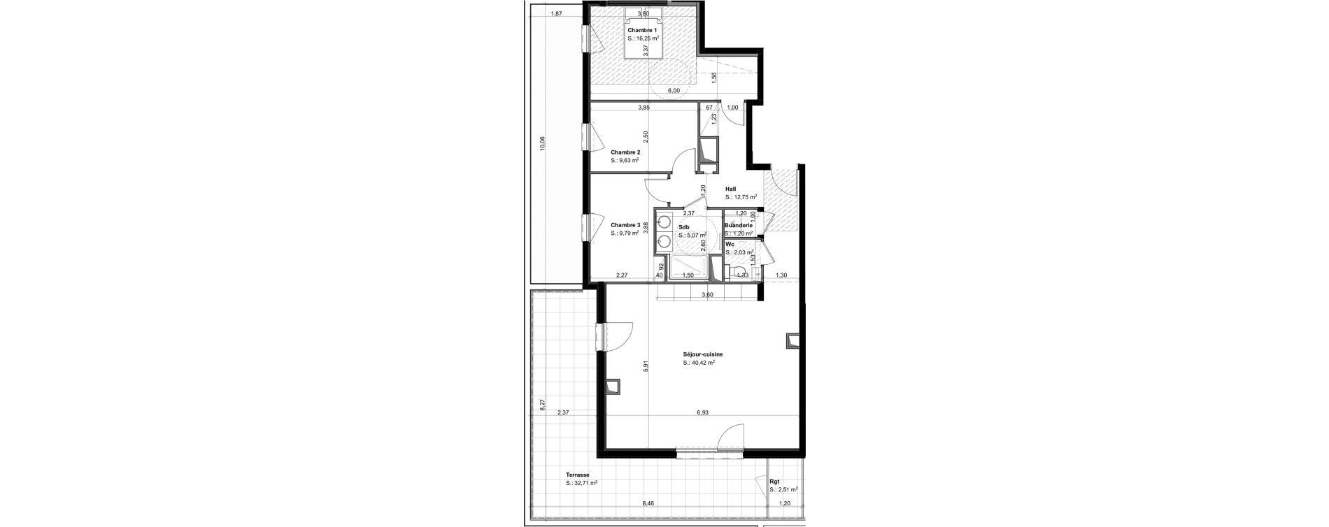 Appartement T4 de 97,14 m2 &agrave; Habsheim Centre