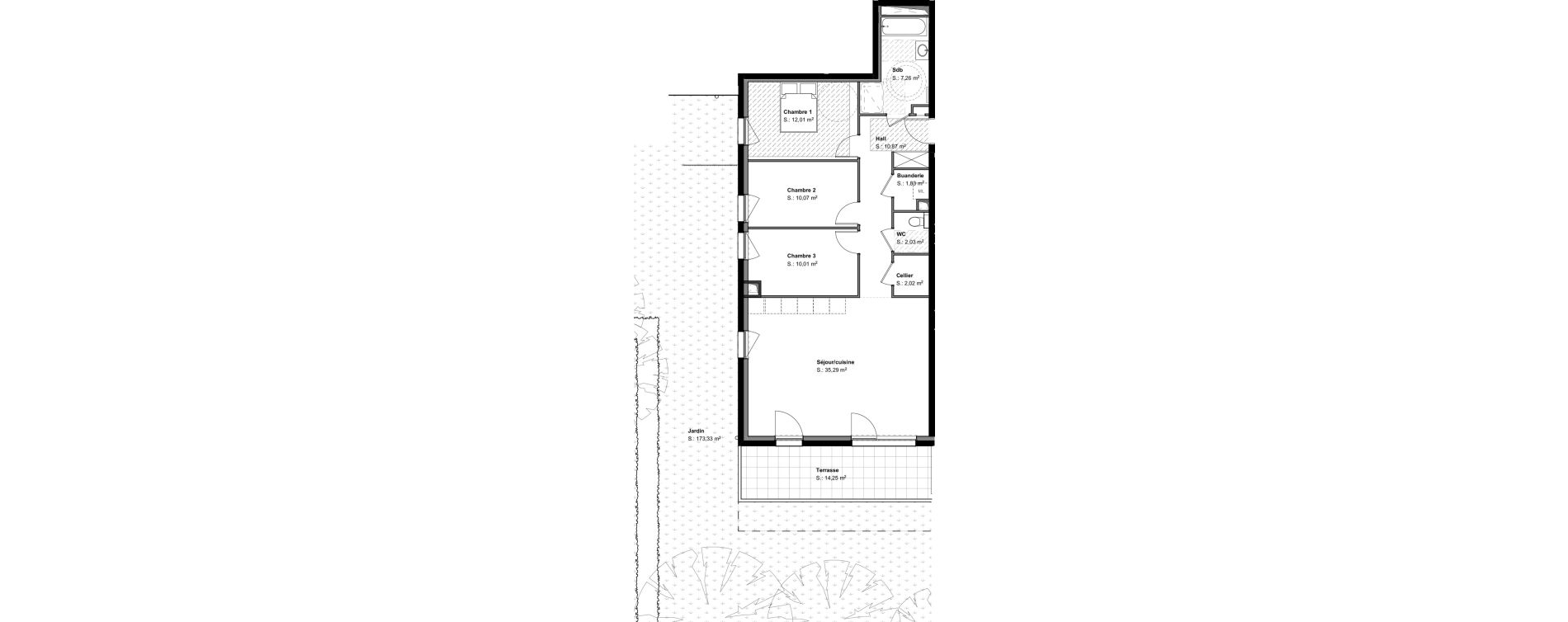 Appartement T4 de 91,39 m2 &agrave; Habsheim Centre