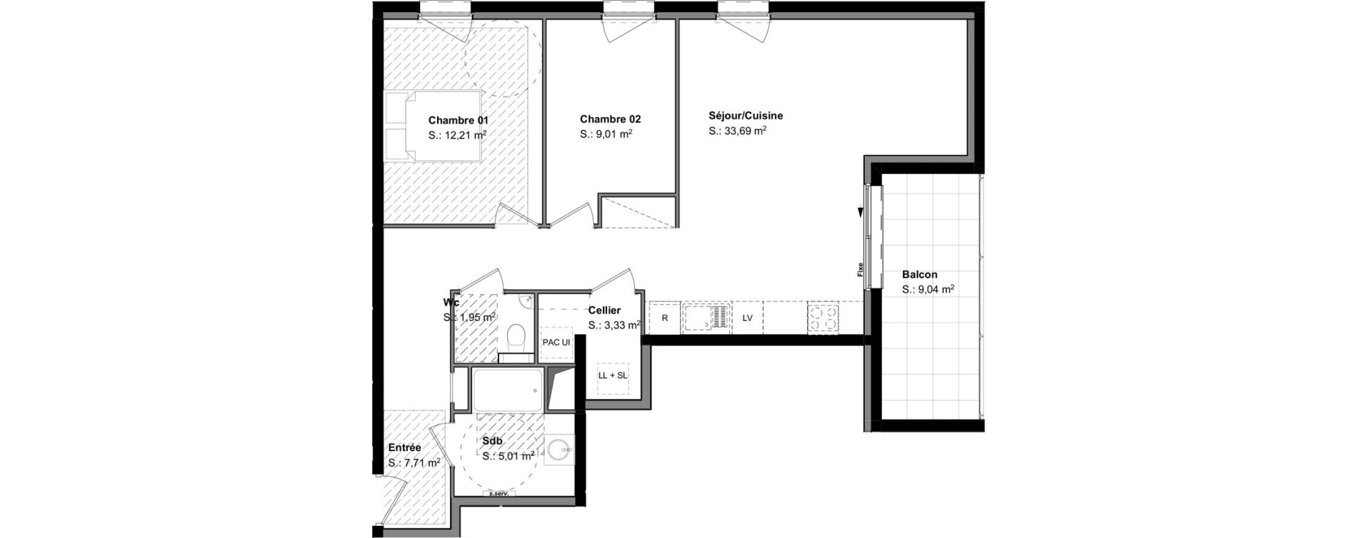 Appartement T3 de 72,91 m2 &agrave; H&eacute;singue Centre
