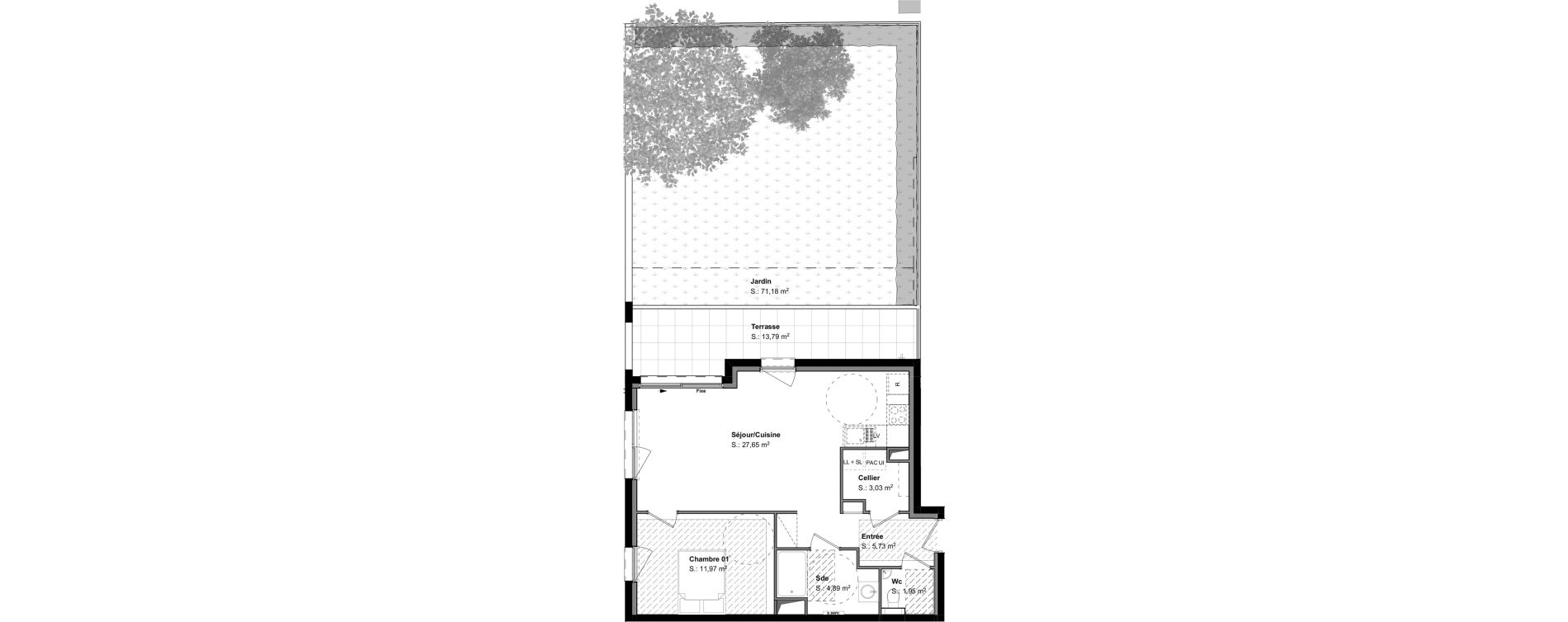 Appartement T2 de 55,22 m2 &agrave; H&eacute;singue Centre