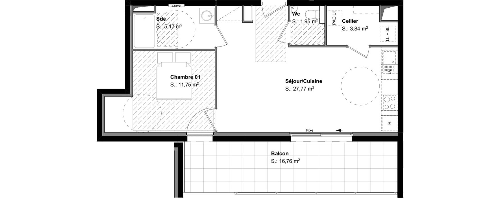 Appartement T2 de 50,48 m2 &agrave; H&eacute;singue Centre