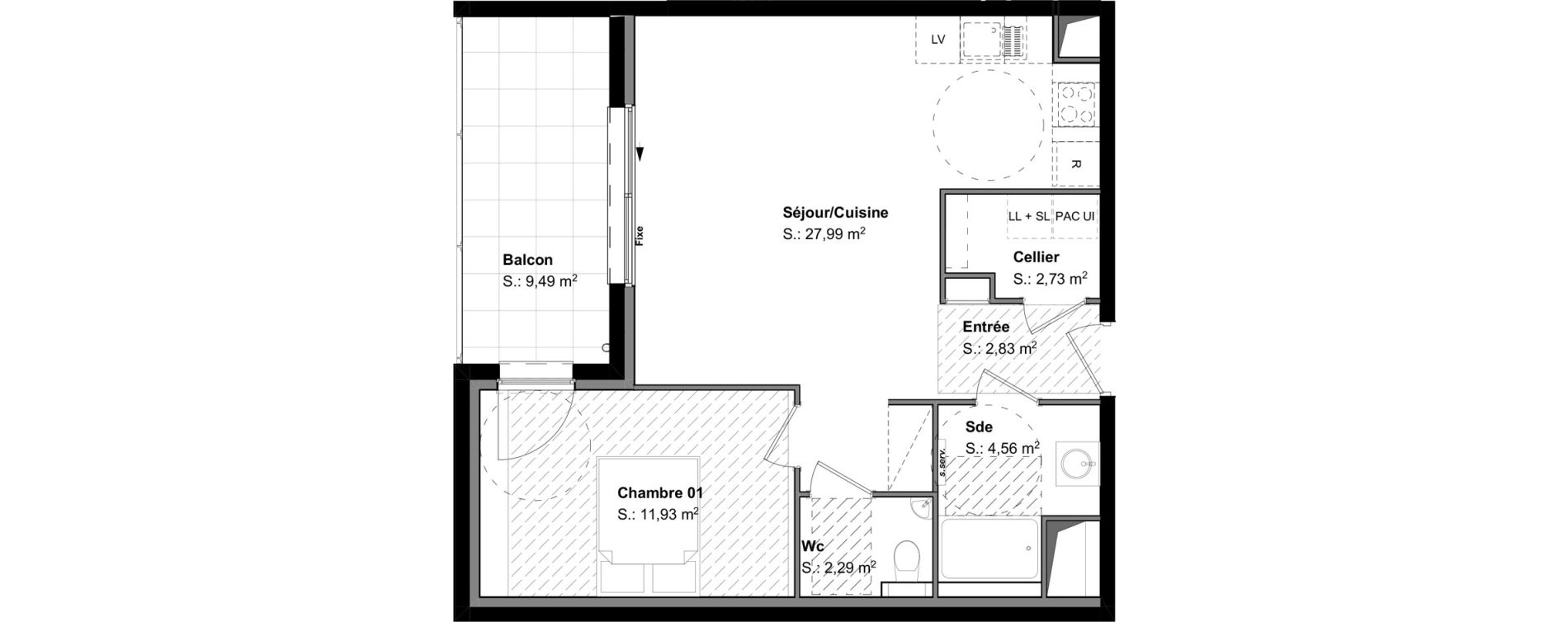 Appartement T2 de 52,33 m2 &agrave; H&eacute;singue Centre