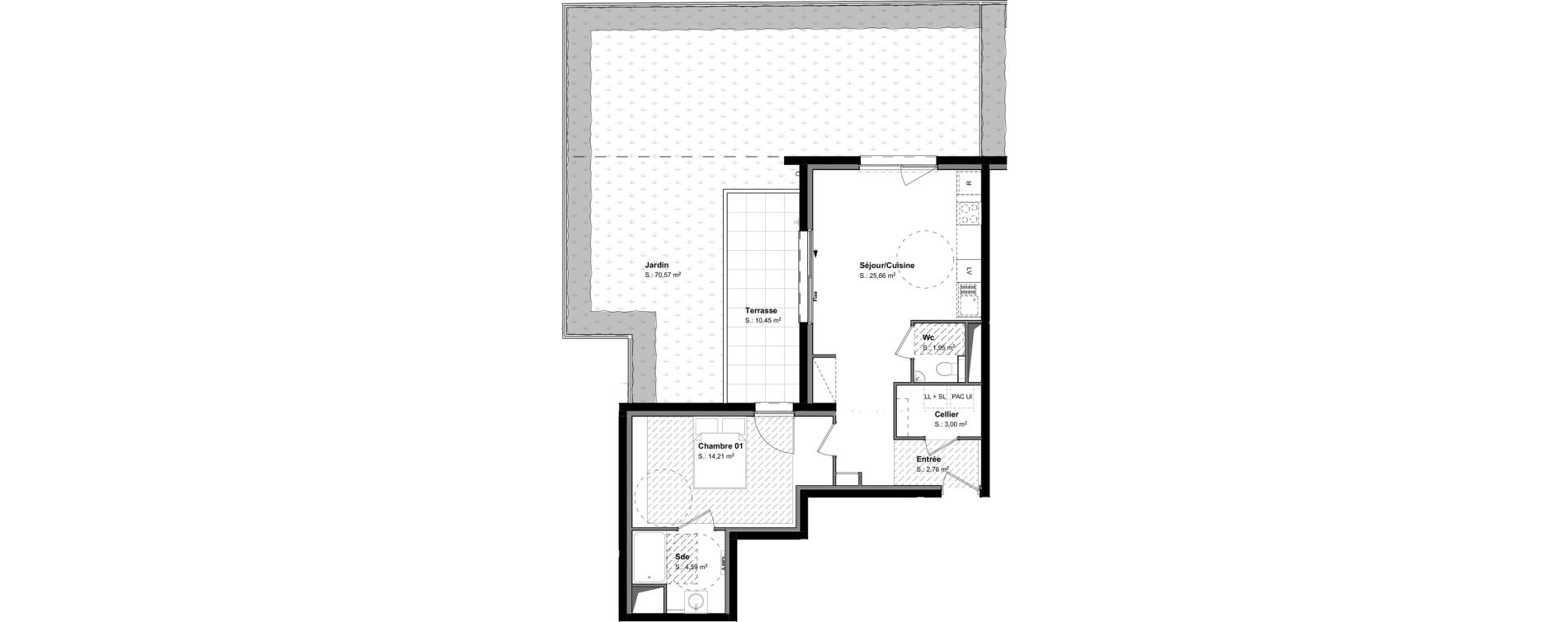 Appartement T2 de 52,17 m2 &agrave; H&eacute;singue Centre