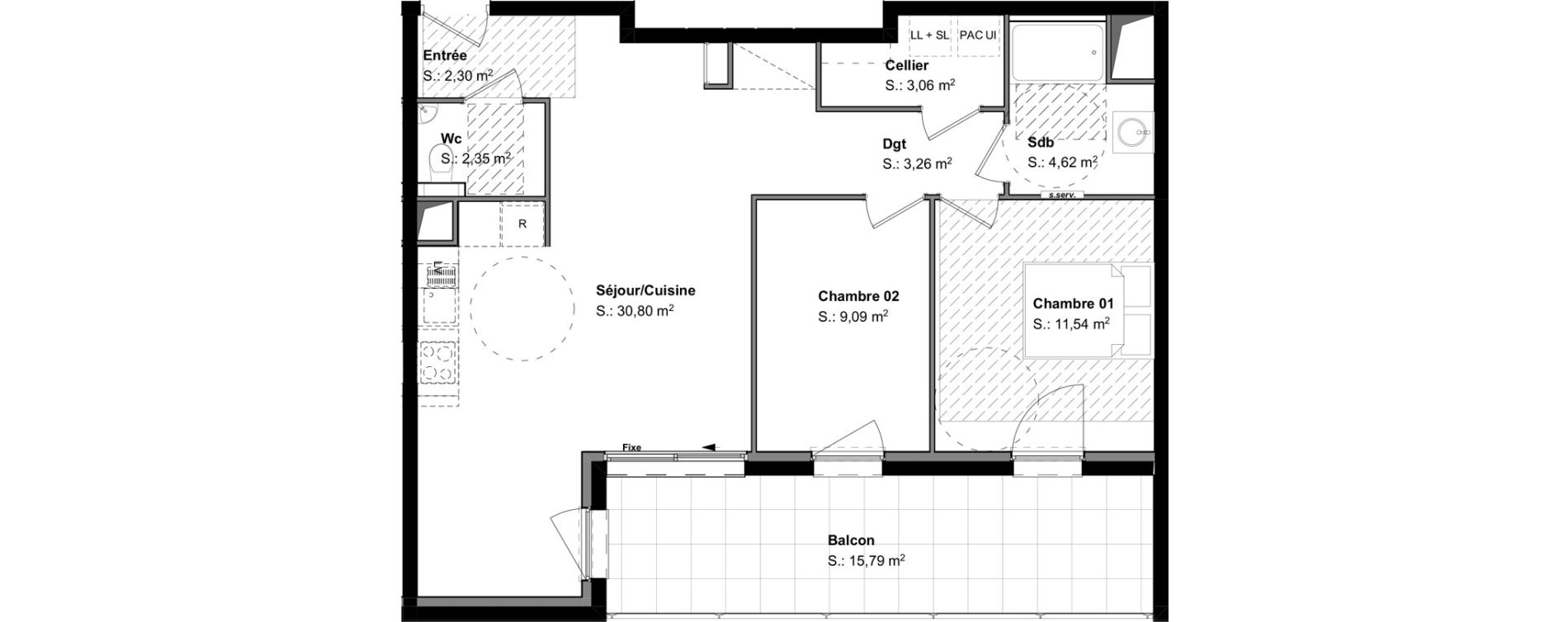Appartement T3 de 67,02 m2 &agrave; H&eacute;singue Centre
