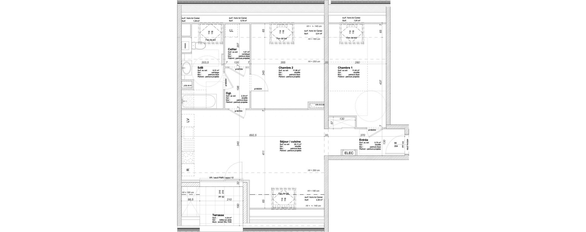 Appartement T3 de 65,63 m2 &agrave; Huningue Centre