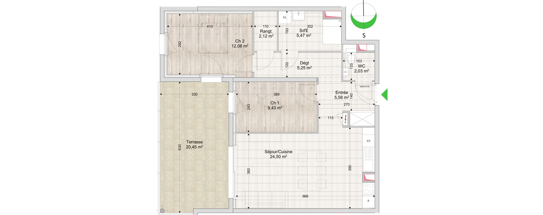 Appartement T3 de 66,46 m2 &agrave; Illfurth Centre