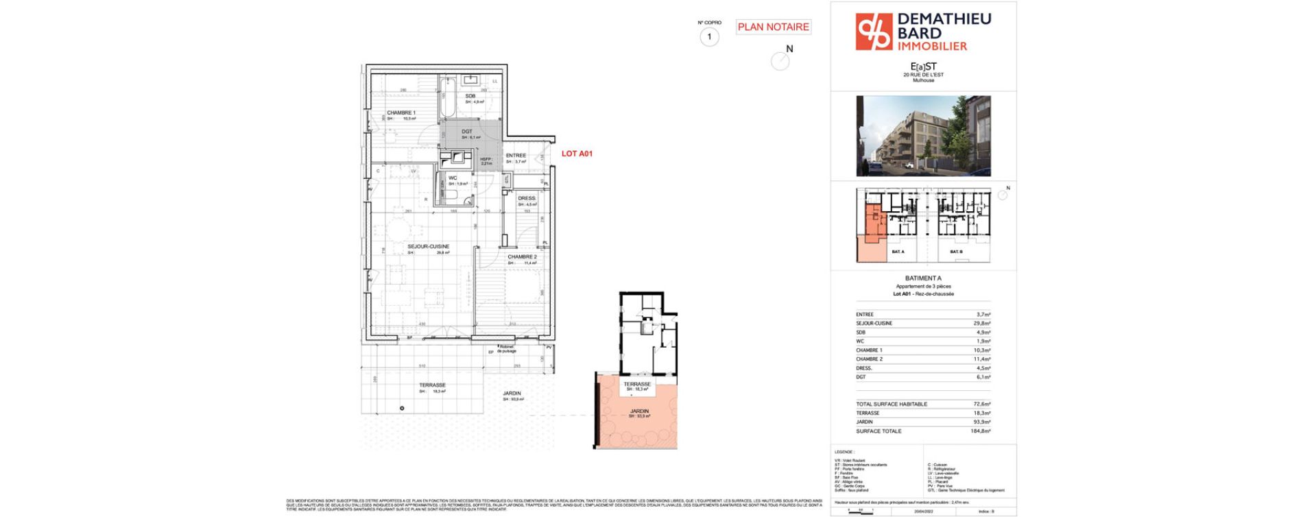Appartement T3 de 72,60 m2 &agrave; Mulhouse Europe - bassin - nordfeld