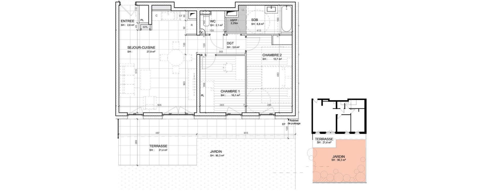 Appartement T3 de 66,80 m2 &agrave; Mulhouse Europe - bassin - nordfeld