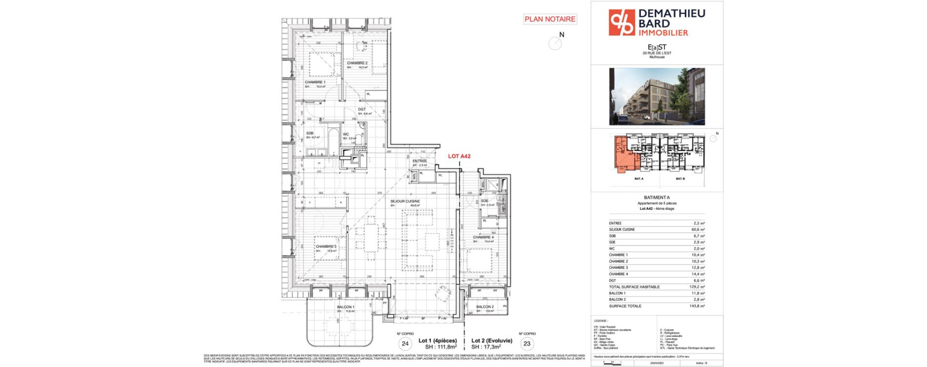 Appartement T5 de 131,70 m2 &agrave; Mulhouse Europe - bassin - nordfeld