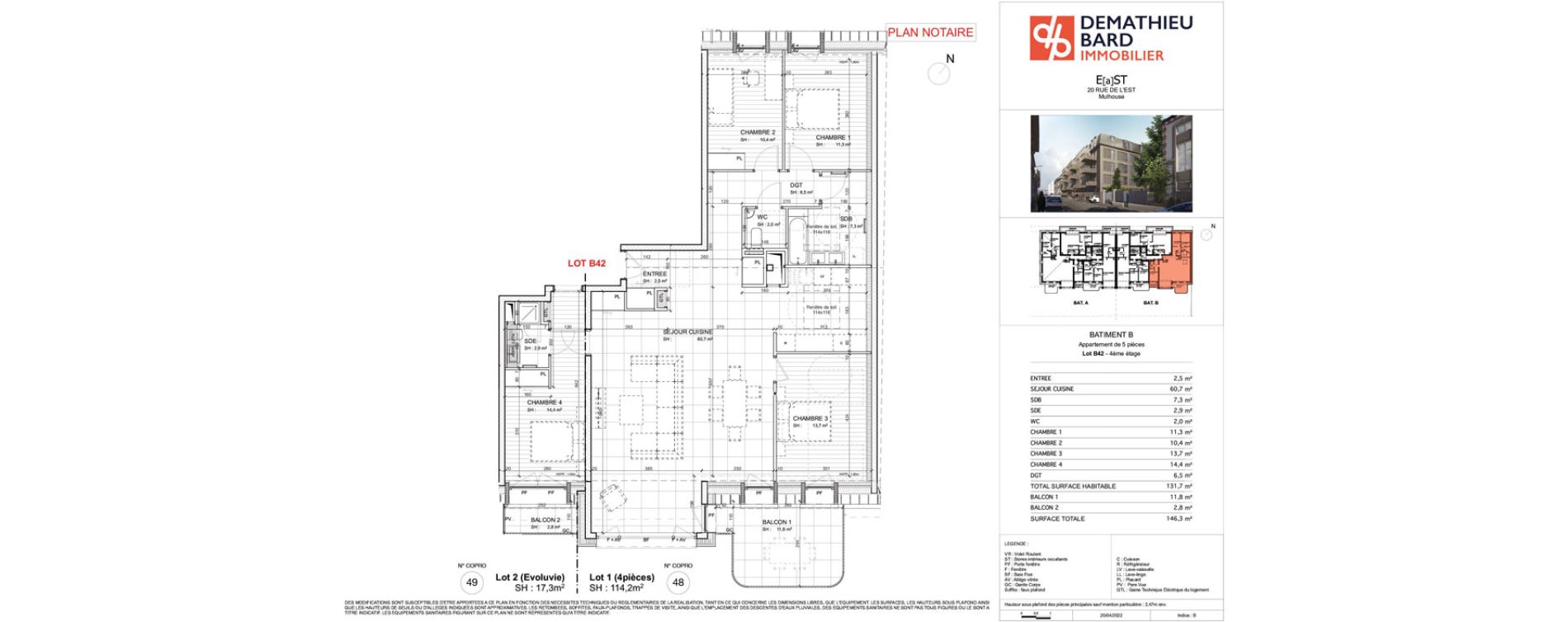 Appartement T5 de 129,00 m2 &agrave; Mulhouse Europe - bassin - nordfeld