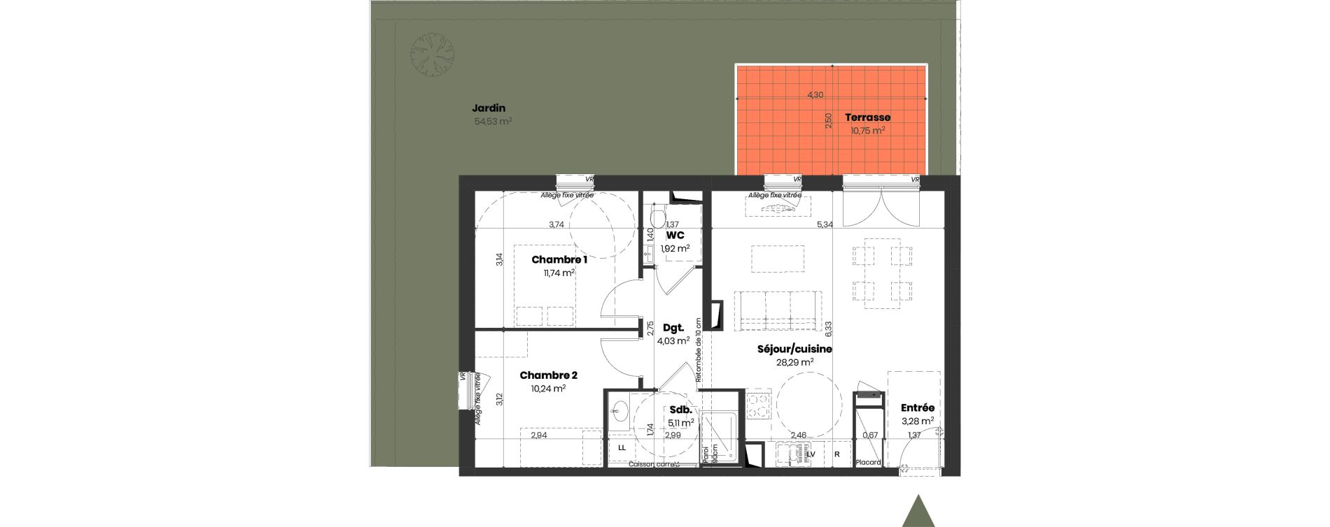 Appartement T3 de 64,61 m2 &agrave; Mulhouse Doller