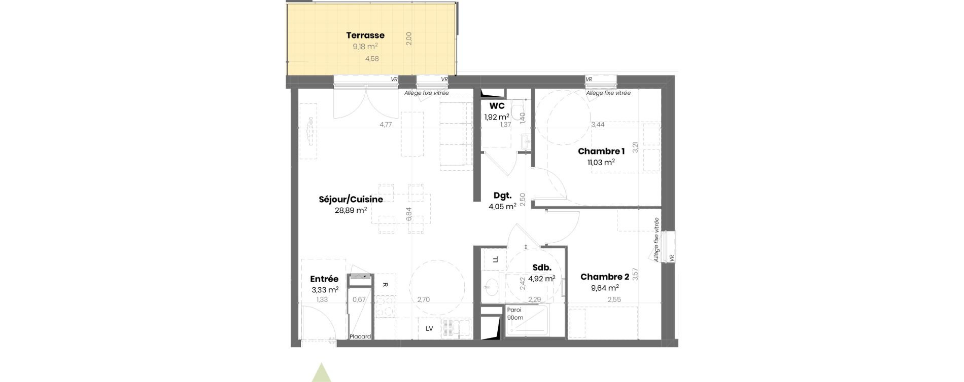 Appartement T3 de 63,78 m2 &agrave; Mulhouse Doller