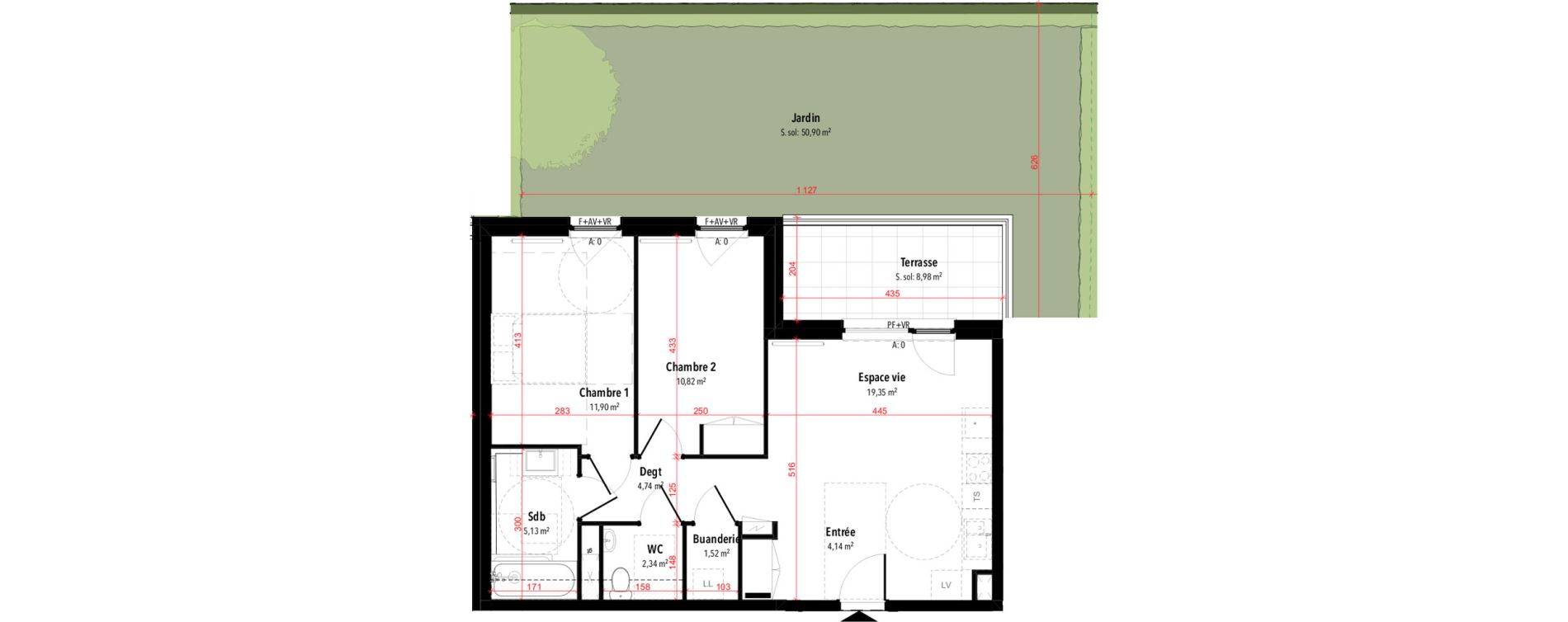 Appartement T3 de 59,94 m2 &agrave; Rixheim Centre