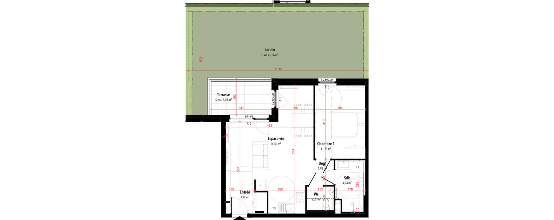 Appartement T2 de 48,35 m2 &agrave; Rixheim Centre