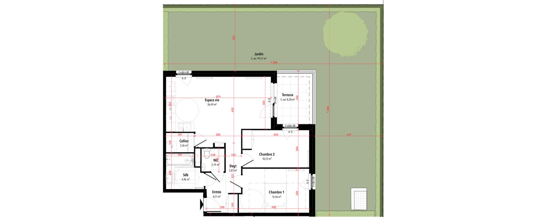 Appartement T3 de 65,63 m2 &agrave; Rixheim Centre