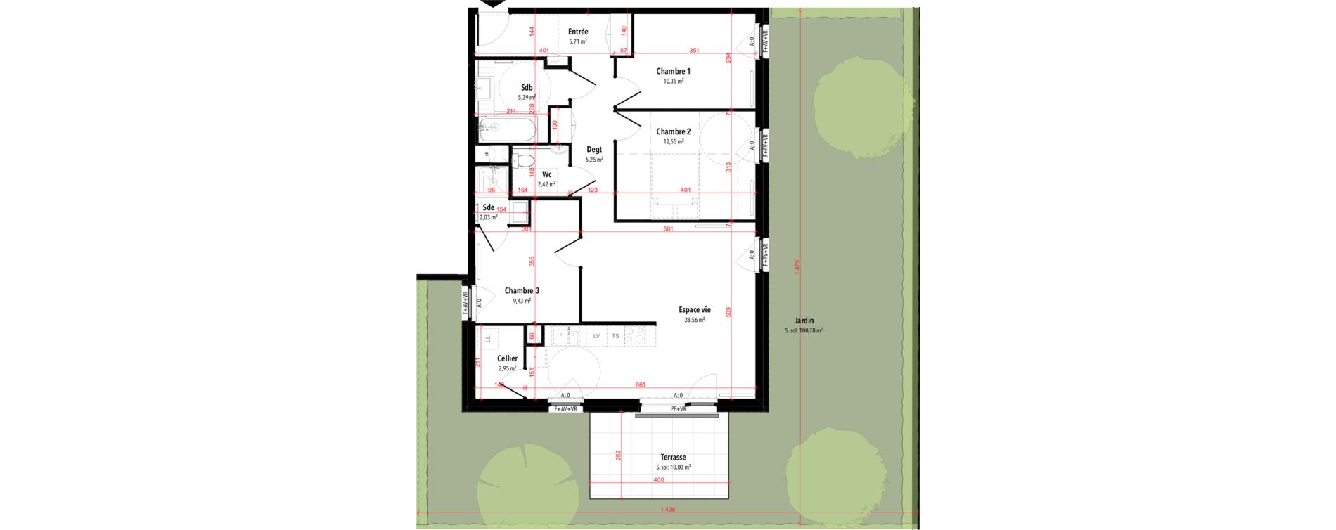 Appartement T4 de 85,64 m2 &agrave; Rixheim Centre