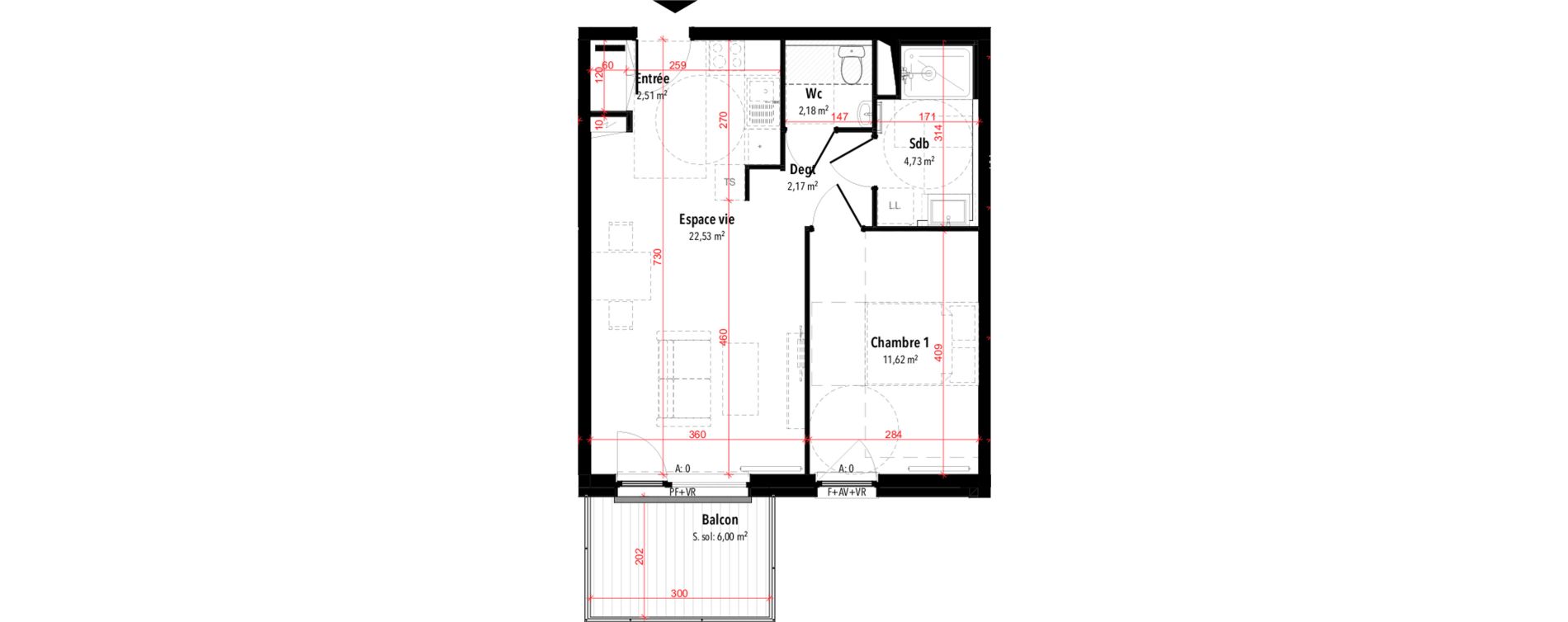 Appartement T2 de 45,74 m2 &agrave; Rixheim Centre