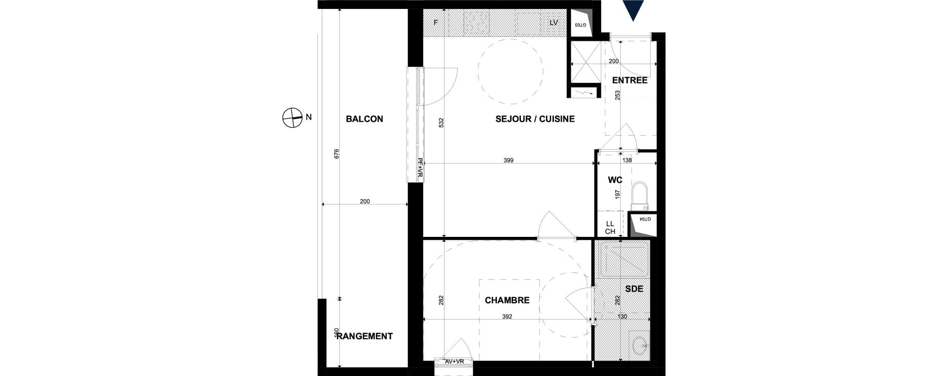 Appartement T2 de 41,10 m2 &agrave; Ruelisheim Centre