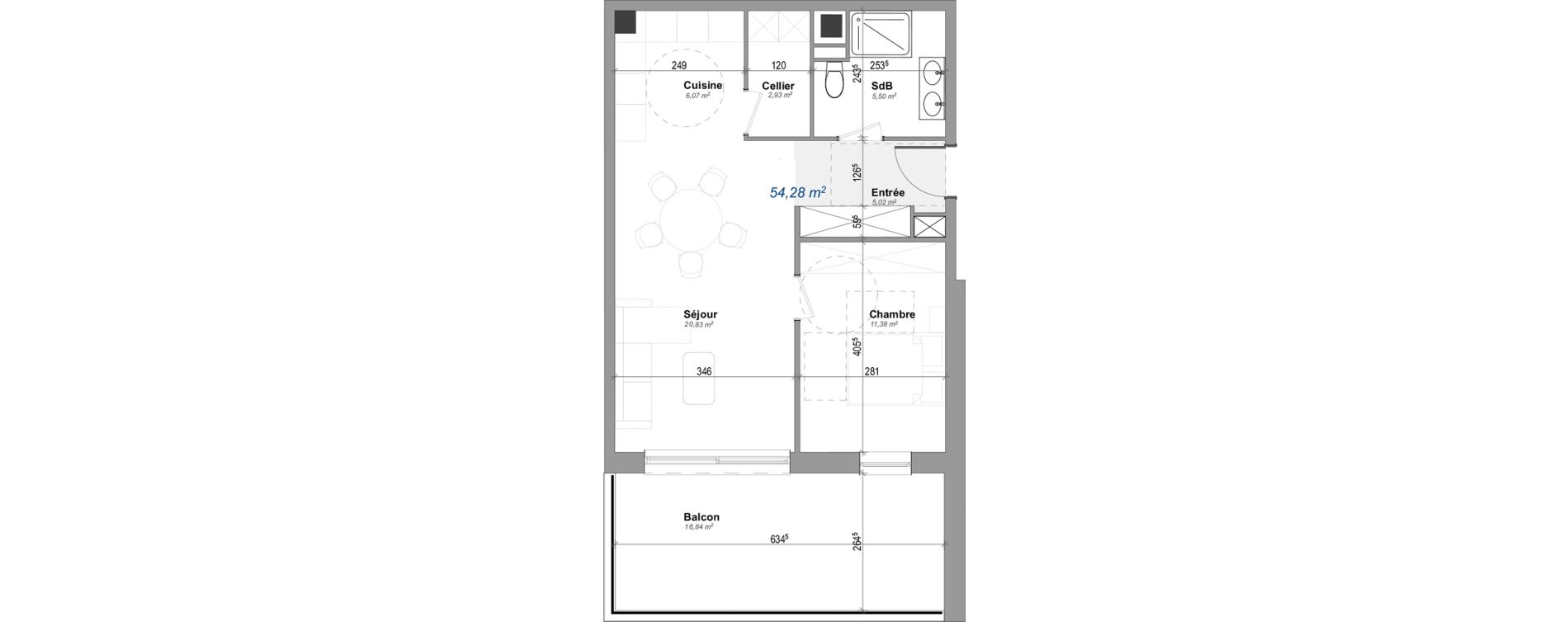 Appartement T2 de 51,73 m2 &agrave; Saint-Louis Neuweg