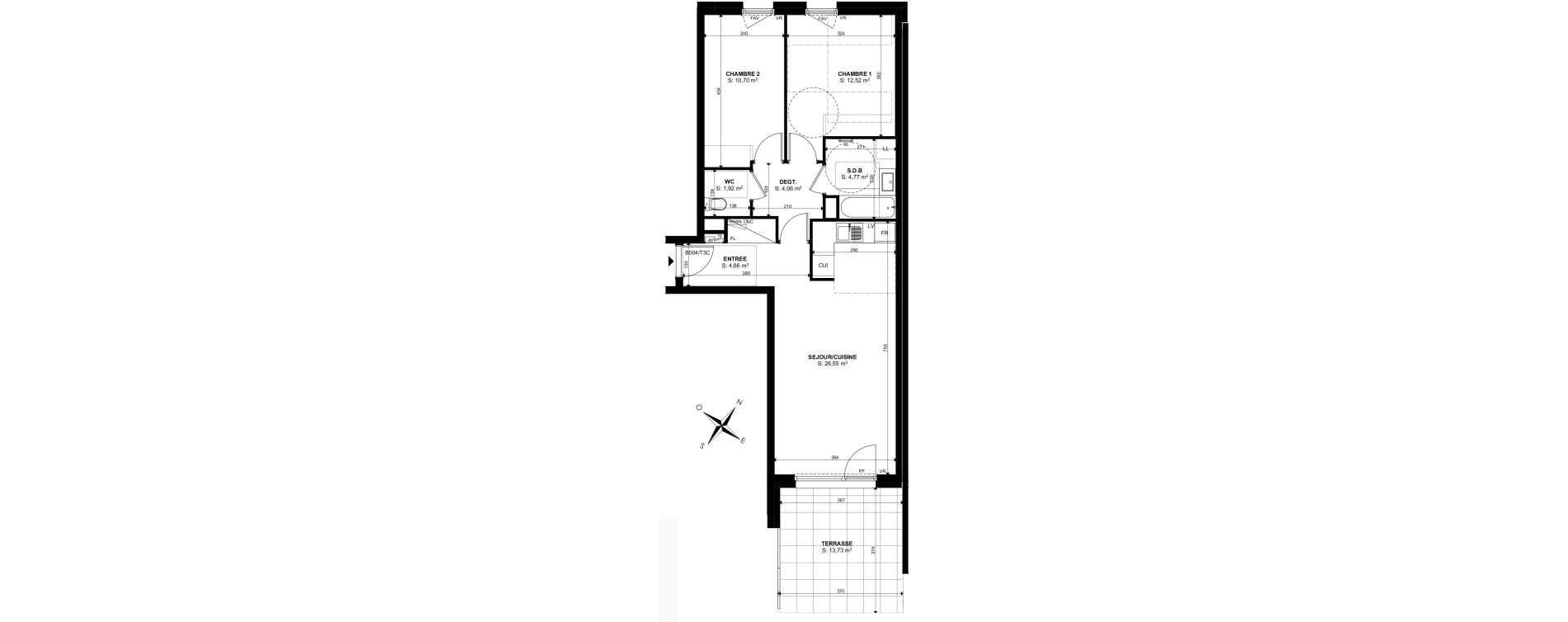 Appartement T3 de 65,18 m2 &agrave; Saint-Louis Centre