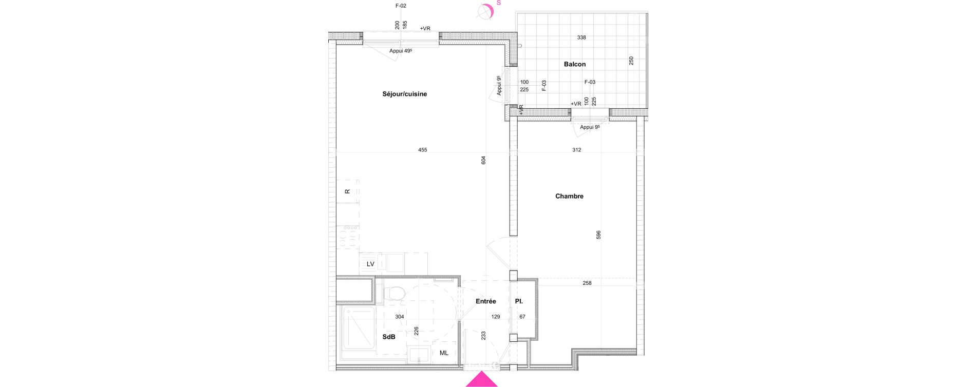 Appartement T2 de 55,17 m2 &agrave; Saint-Louis Bourgfelden