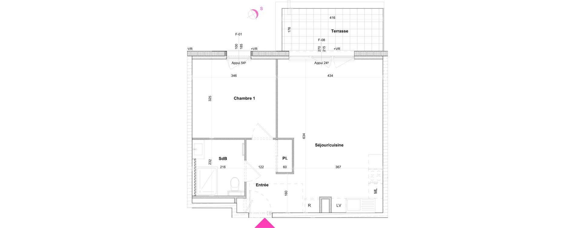 Appartement T2 de 47,27 m2 &agrave; Saint-Louis Bourgfelden