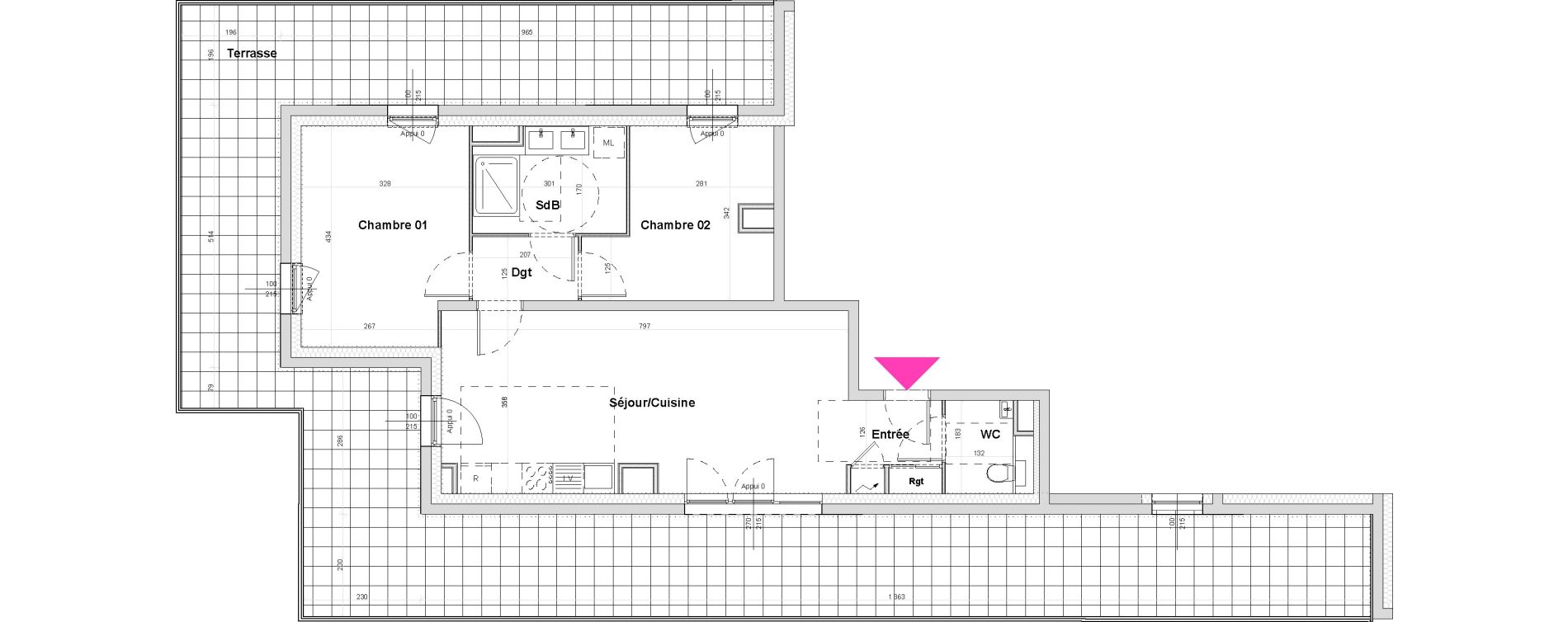 Appartement T3 de 65,72 m2 &agrave; Saint-Louis Bourgfelden