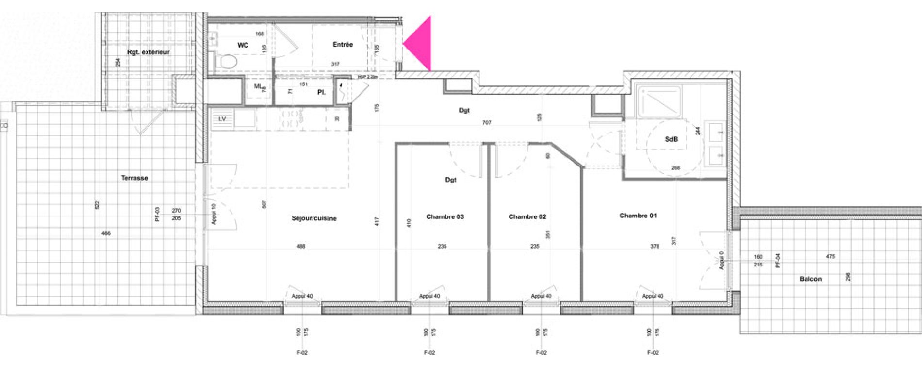 Appartement T4 de 79,68 m2 &agrave; Saint-Louis Bourgfelden