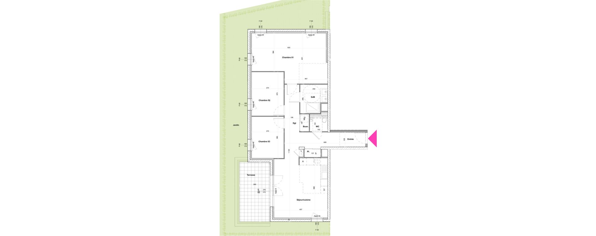 Appartement T4 de 91,60 m2 &agrave; Saint-Louis Bourgfelden