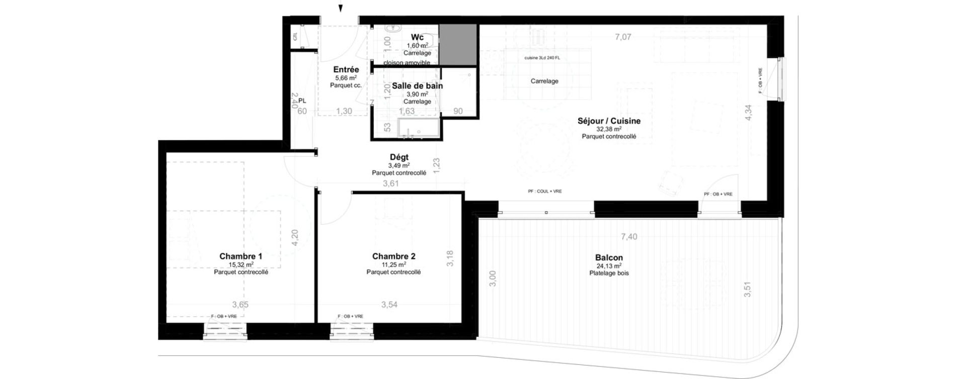 Appartement T3 de 73,60 m2 &agrave; Saint-Louis Neuweg