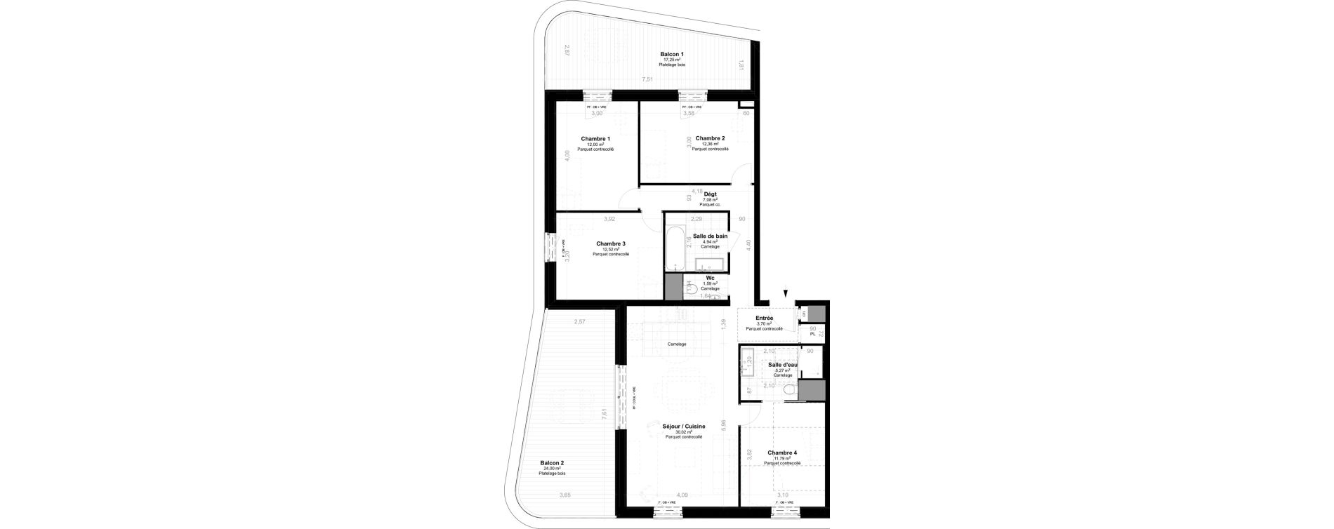 Appartement T5 de 101,27 m2 &agrave; Saint-Louis Neuweg