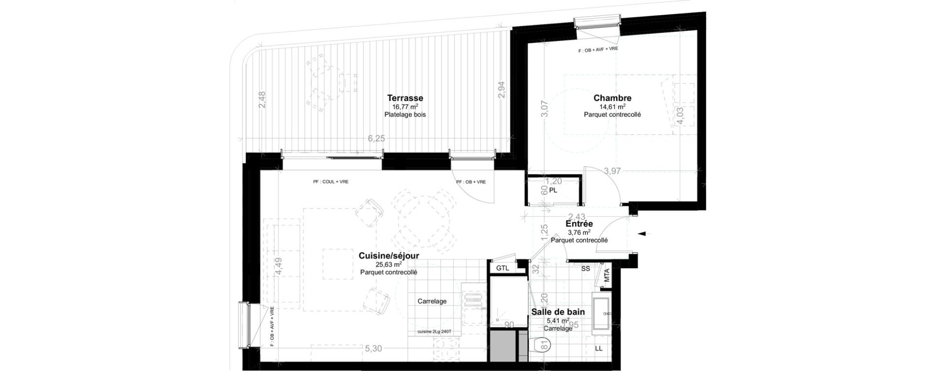 Appartement T2 de 49,41 m2 &agrave; Saint-Louis Neuweg