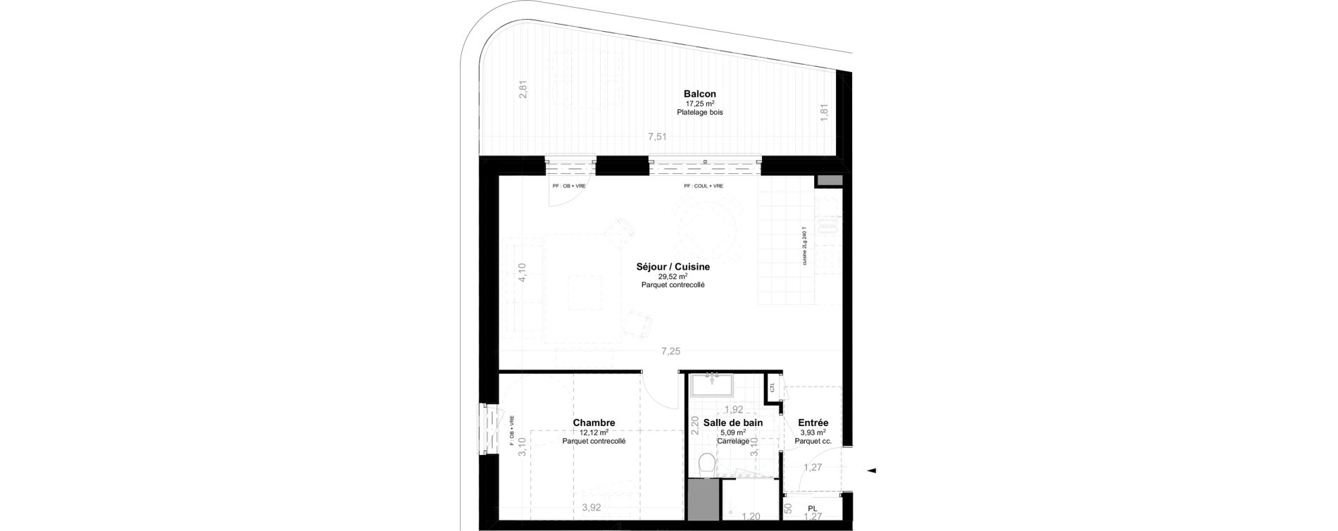 Appartement T2 de 50,66 m2 &agrave; Saint-Louis Neuweg