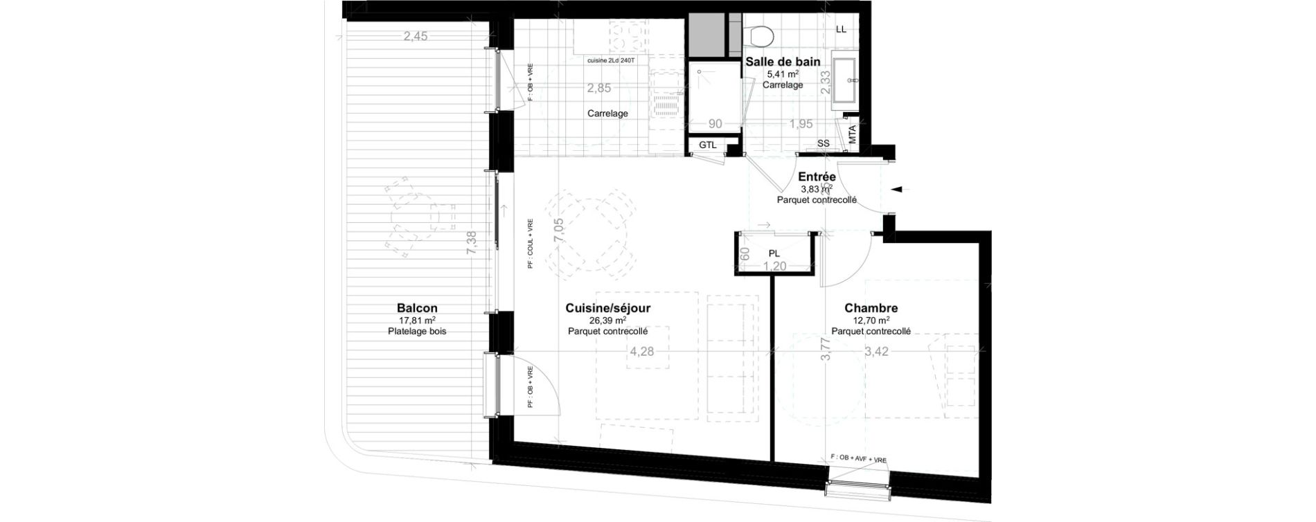 Appartement T2 de 48,33 m2 &agrave; Saint-Louis Neuweg
